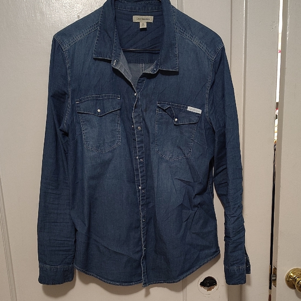 Calvin Klein Indigo Denim Button-Up Shirt